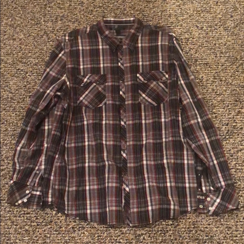 Red and Black INC Button Down, size: XL